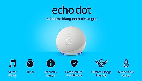 👉 Intelligenter WLAN- & Bluetooth-Lautsprecher – Neueste Generation, kraftvoller Klang, Sprachsteuerung, Farbe Weiß