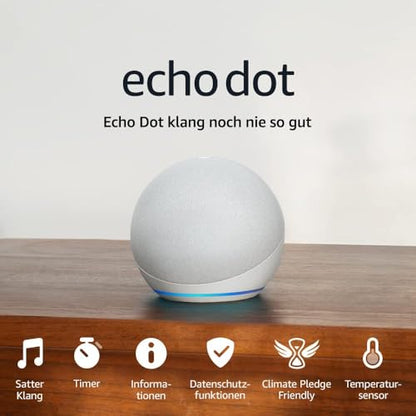👉 Intelligenter WLAN- & Bluetooth-Lautsprecher – Neueste Generation, kraftvoller Klang, Sprachsteuerung, Farbe Weiß